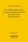 Cover-Bild zum Titel 'Der wettbewerbsrechtliche Gewinnabschöpfungsanspruch im europäischen Rechtsvergleich' von 'Julius Neuberger'