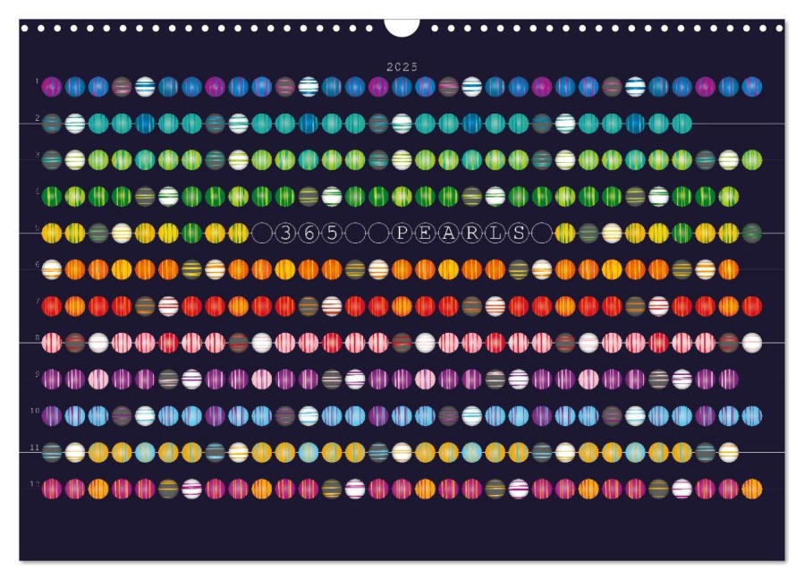 365 Pearls Calendar (Wandkalender 2025 DIN A3 quer), CALVENDO Monatskalender - ROTH-Design ROTH-Design