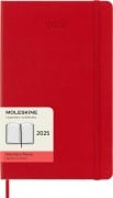 Moleskine 12 Monate Tageskalender 2025, Large/A5, 1 Tag = 1 Seite, Fester Einband, Scharlachrot - 