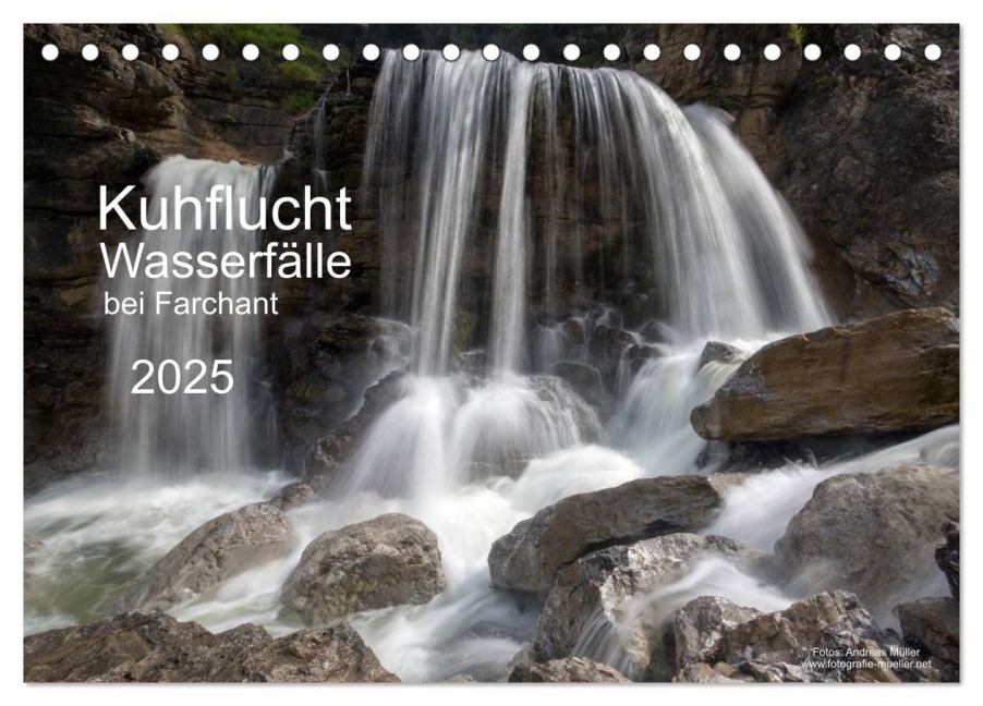 Kuhflucht Wasserfälle bei Farchant (Tischkalender 2025 DIN A5 quer), CALVENDO Monatskalender - Andreas Müller