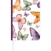 Lady Journal Butterfly 2026 - Schmetterling - Taschenkalender A6 (10,7x15,2 cm) - Weekly - 192 Seiten - Notiz-Buch - Termin-Planer - Alpha Edition - 
