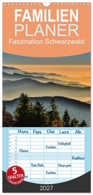 Familienplaner 2027 - Faszination Schwarzwald mit 5 Spalten (Wandkalender, 21 x 45 cm) CALVENDO - Daniel Hanselmann