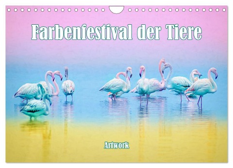 Farbenfestival der Tiere - Artwork (Wandkalender 2024 DIN A4 quer), CALVENDO Monatskalender - Liselotte Brunner-Klaus