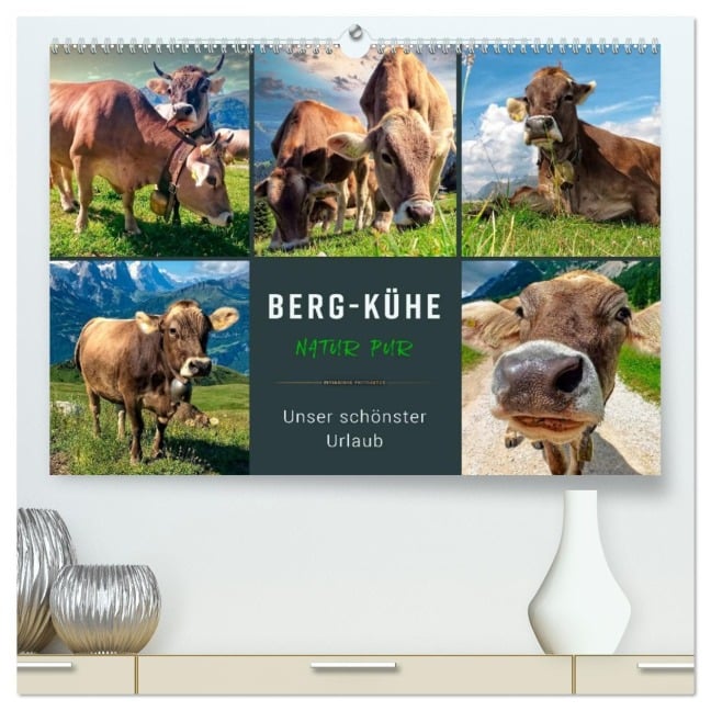 Berg-Kühe, Natur pur - unser schönster Urlaub (hochwertiger Premium Wandkalender 2026 DIN A2 quer), Kunstdruck in Hochglanz - Peter Roder