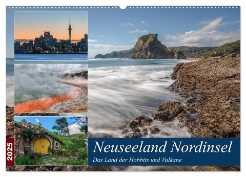 Neuseeland Nordinsel - Das Land der Hobbits und Vulkane (Wandkalender 2025 DIN A2 quer), CALVENDO Monatskalender - Joana Kruse