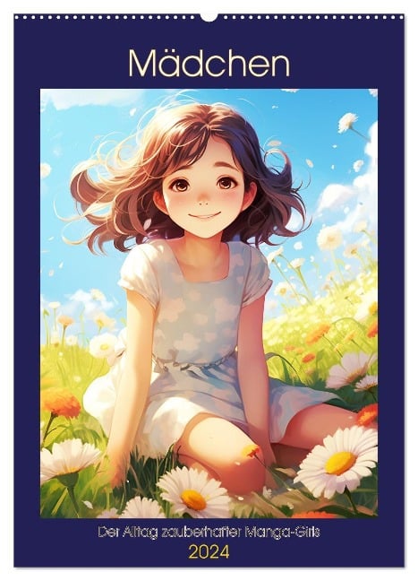 Mädchen. Der Alltag zauberhafter Manga-Girls (Wandkalender 2024 DIN A2 hoch), CALVENDO Monatskalender - Rose Hurley