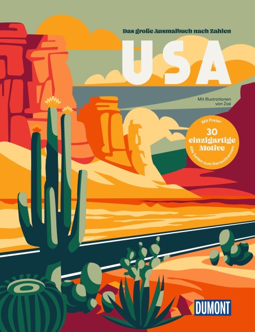 USA - Das große Ausmalbuch nach Zahlen - Zoé Viot