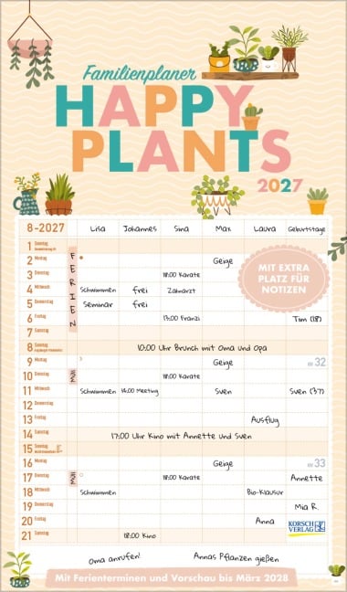 Familienplaner Happy Plants 2027 - 