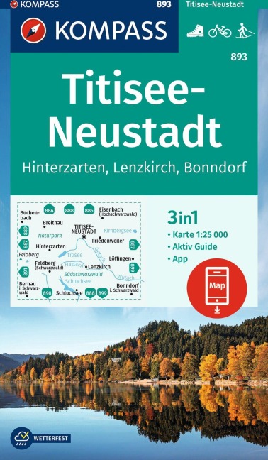 KOMPASS Wanderkarte 893 Titisee-Neustadt 1:25.000 - 