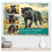 Schwarze Panther. Geheimnisvolle Schatten der Wildnis (hochwertiger Premium Wandkalender 2026 DIN A2 quer), Kunstdruck in Hochglanz - Rose Hurley