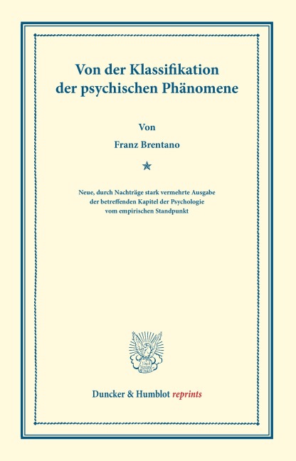 Von der Klassifikation der psychischen Phänomene - Franz Brentano