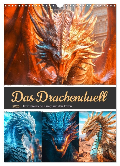 Das Drachenduell (Wandkalender 2026 DIN A3 hoch), CALVENDO Monatskalender - Steffen Gierok-Latniak