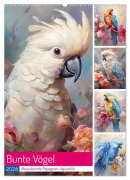 Cover-Bild zum Titel 'Bunte Vögel. Bezaubernde Papageien-Aquarelle (Wandkalender 2026 DIN A2 hoch), CALVENDO Monatskalender' von 'Rose Hurley'