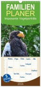 Cover-Bild zum Titel 'Familienplaner 2026 - Imposante Vogelporträts mit 5 Spalten (Wandkalender, 21 x 45 cm) CALVENDO' von 'Sabine Löwer'