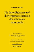 Cover-Bild zum Titel 'Die Europäisierung und die Vergemeinschaftung des nationalen ordre public' von 'Ioanna Thoma'