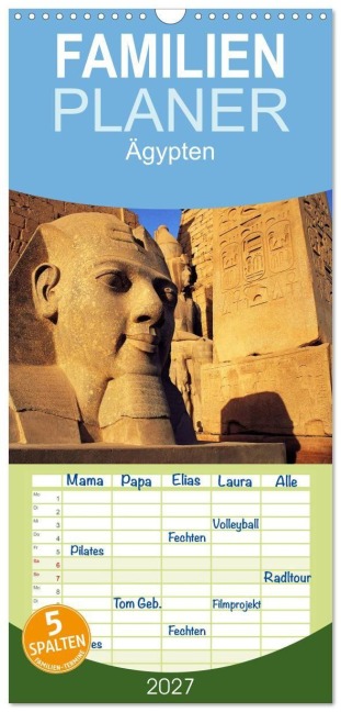 Familienplaner 2027 - Ägypten mit 5 Spalten (Wandkalender, 21 x 45 cm) CALVENDO - McPHOTO Paterson Runkel Strigl Webeler