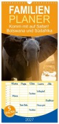 Cover-Bild zum Titel 'Familienplaner 2027 - Komm mit auf Safari! Botswana und Südafrika mit 5 Spalten (Wandkalender, 21 x 45 cm) CALVENDO' von 'Carolin Eberhard @caro_goes_wild. erness'