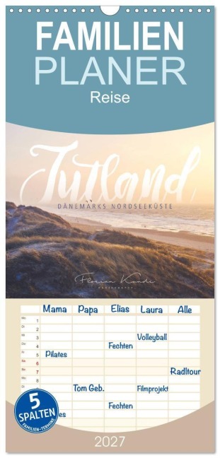 Familienplaner 2027 - Jutland - Dänemarks Nordseeküste mit 5 Spalten (Wandkalender, 21 x 45 cm) CALVENDO - Florian Kunde