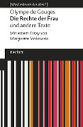 Cover-Bild zum Titel 'Die Rechte der Frau und andere Texte' von 'Olympe de Gouges'