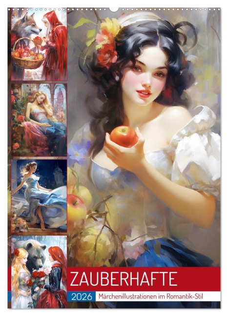 Zauberhafte Märchenillustrationen im Romantik-Stil (Wandkalender 2026 DIN A2 hoch), CALVENDO Monatskalender - Rose Hurley