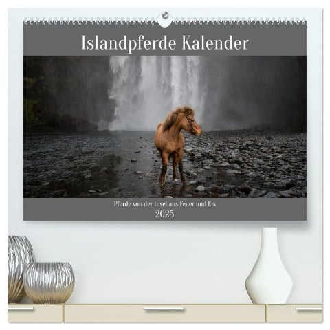 Islandpferde Kalender - Pferde von der Insel aus Feuer und Eis (hochwertiger Premium Wandkalender 2025 DIN A2 quer), Kunstdruck in Hochglanz - Alexandra Voth