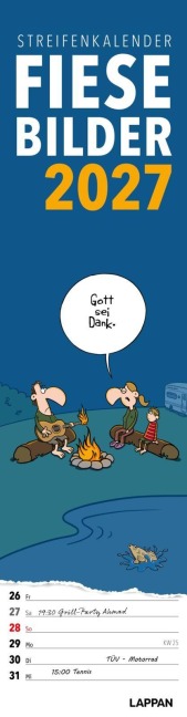 Fiese Bilder Streifenkalender 2027: Monatskalender für die Wand - Diverse