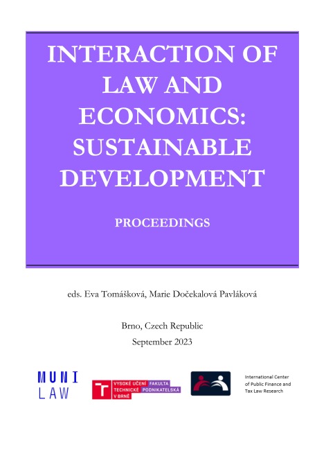 Interaction of Law and Economics: Sustainable Development - 