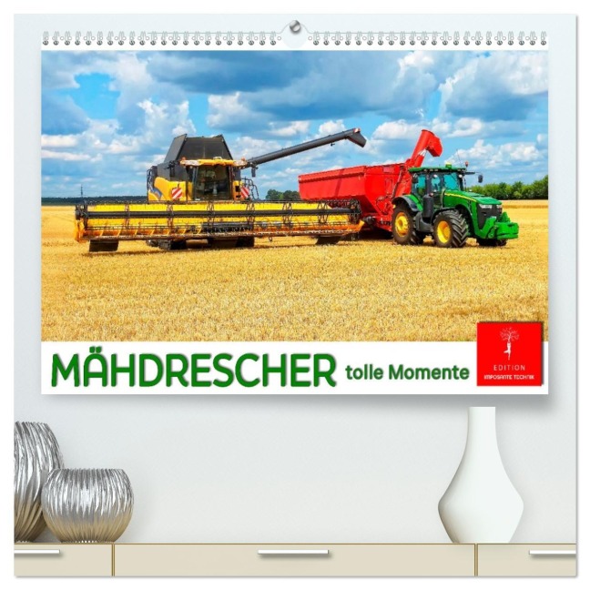 Mähdrescher - tolle Momente (hochwertiger Premium Wandkalender 2026 DIN A2 quer), Kunstdruck in Hochglanz - Peter Roder