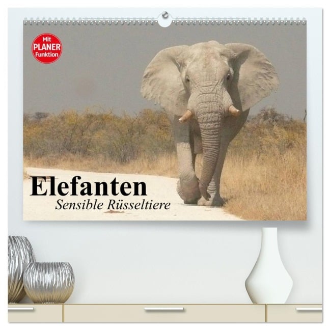 Elefanten. Sensible Rüsseltiere (hochwertiger Premium Wandkalender 2026 DIN A2 quer), Kunstdruck in Hochglanz - Elisabeth Stanzer