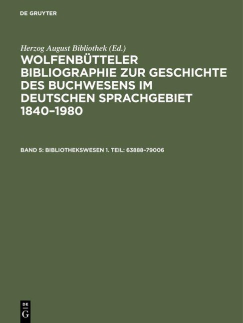 Bibliothekswesen 1. Teil: 63888-79006 - 