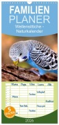 Cover-Bild zum Titel 'Familienplaner 2026 - Wellensittiche - Naturkalender mit 5 Spalten (Wandkalender, 21 x 45 cm) CALVENDO' von 'Björn Bergmann'