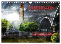 Cover-Bild zum Titel 'EISENBAHN - Dampf, Diesel und Strom (Wandkalender 2026 DIN A4 quer), CALVENDO Monatskalender' von 'Harald Fischer'