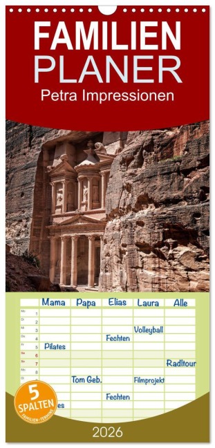 Familienplaner 2026 - Petra Impressionen mit 5 Spalten (Wandkalender, 21 x 45 cm) CALVENDO - Bill Bailey