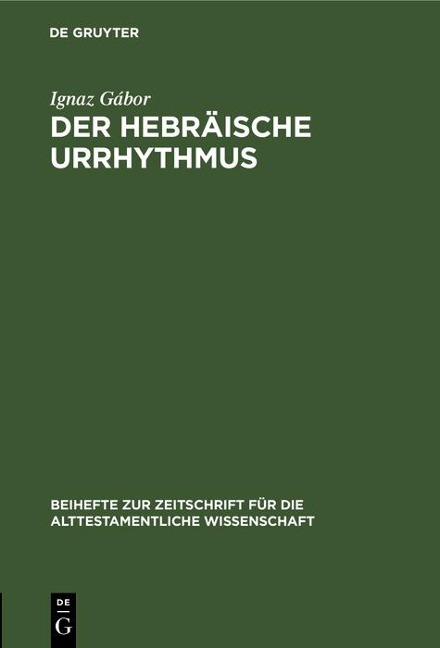 Der hebräische Urrhythmus - Ignaz Gábor