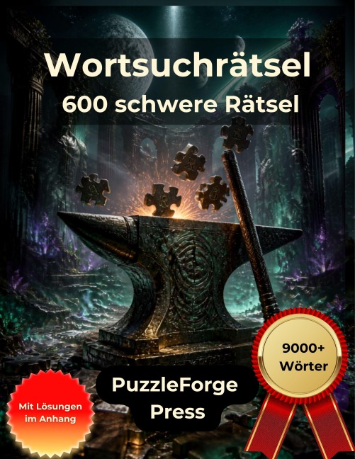 Wortsuchrätsel - 600 schwere Rätsel - PuzzleForge(TM) Press