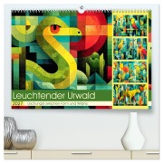 Cover-Bild zum Titel 'Leuchtender Urwald. Dschungel zwischen Form und Wildnis (hochwertiger Premium Wandkalender 2027 DIN A2 quer), Kunstdruck in Hochglanz' von 'Rose Hurley'