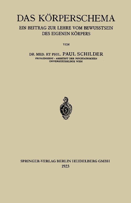 Das Körperschema - Paul Schilder