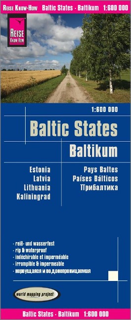 Reise Know-How Landkarte Baltikum / Baltic States (1:600.000) : Estland, Lettland, Litauen und Region Kaliningrad - 