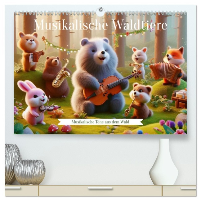 Musikalische Waldtiere (hochwertiger Premium Wandkalender 2026 DIN A2 quer), Kunstdruck in Hochglanz - Paul Michalzik