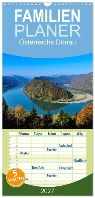 Familienplaner 2027 - Österreichs Donau mit 5 Spalten (Wandkalender, 21 x 45 cm) CALVENDO - Wolfgang Simlinger