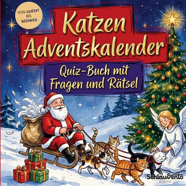 Katzen-Adventskalender: Quiz-Buch mit Fragen und Rätsel - Schlauvento Interactive