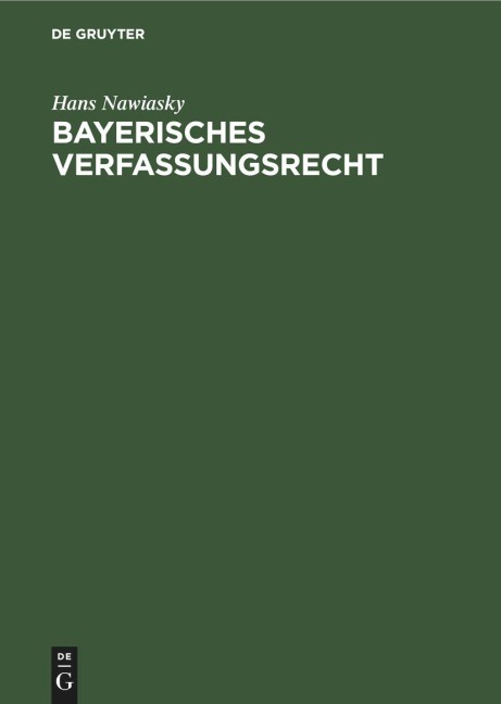 Bayerisches Verfassungsrecht - Hans Nawiasky