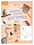 Cover-Bild zum Titel 'Expedition Natur Rätseln, Stickern, Bestimmen - Vögel' von 'Sandra Lebrun'