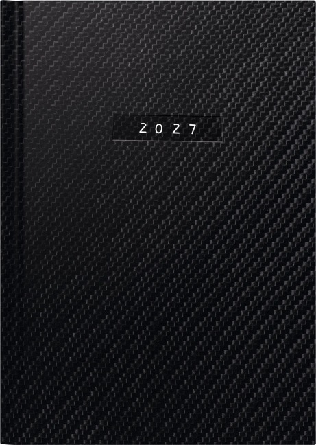 rido/idé 7021034807 Buchkalender Mod. futura 2 2027 "Carbon" A5, Kunstleder - 