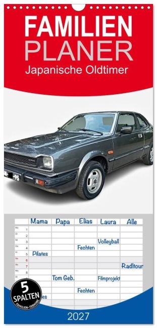 Familienplaner 2027 - Japanische Oldtimer mit 5 Spalten (Wandkalender, 21 x 45 cm) CALVENDO - Insideportugal Insideportugal