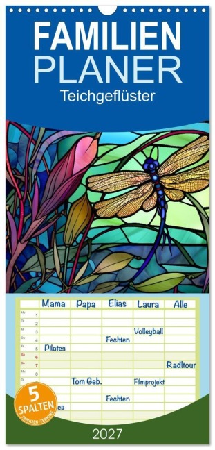 Familienplaner 2027 - Teichgeflüster mit 5 Spalten (Wandkalender, 21 x 45 cm) CALVENDO - Kerstin Waurick