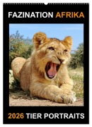 Cover-Bild zum Titel 'FAZINATION AFRIKA TIER PORTRAITS (Wandkalender 2026 DIN A2 hoch), CALVENDO Monatskalender' von 'Barbara Fraatz'