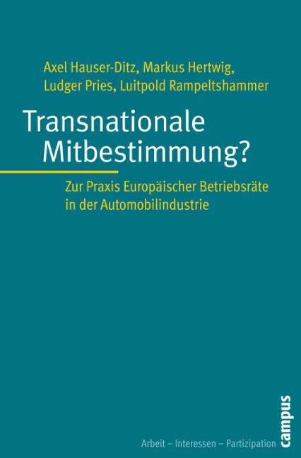 Transnationale Mitbestimmung? - Axel Hauser-Ditz, Markus Hertwig, Ludger Pries, Luitpold Rampeltshammer