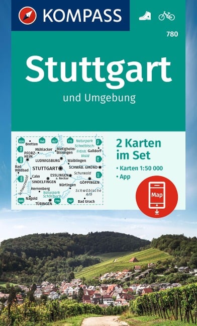 KOMPASS Wanderkarten-Set 780 Stuttgart und Umgebung (2 Karten) 1:50.000 - 