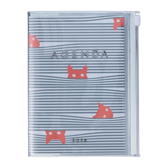 MARK'S 2025/26 Taschenkalender, B6 Cats // Gray - 